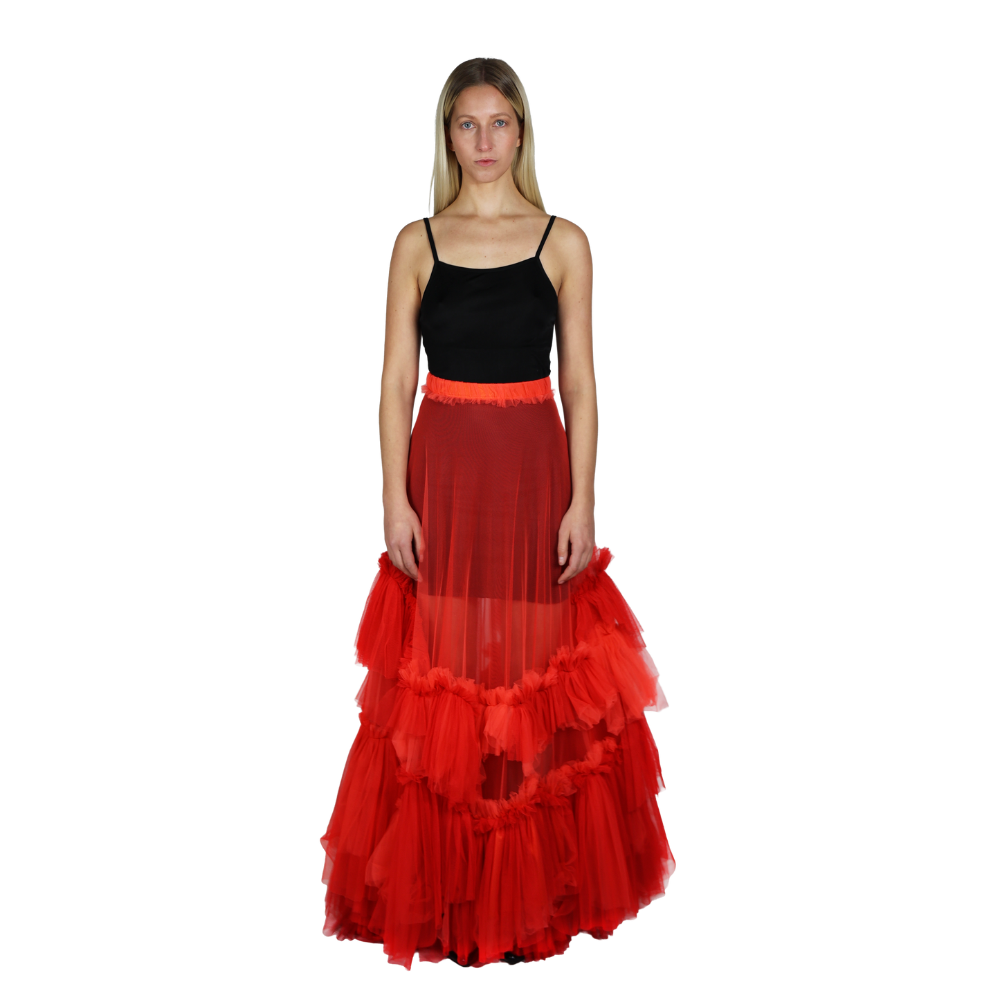 Red tulle skirt