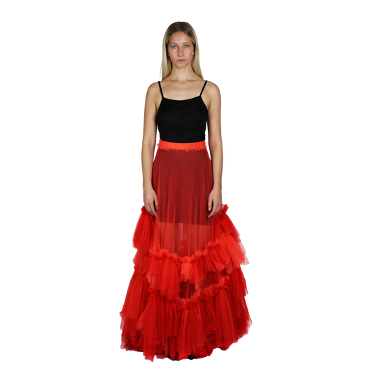 Red tulle skirt