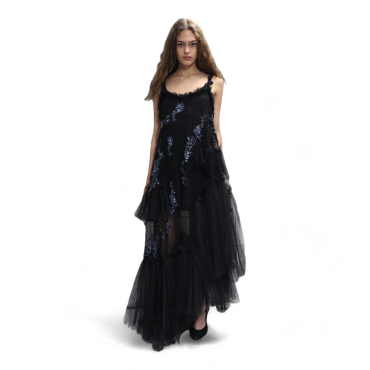 KYLVÖ Black Tulle Dress / Rental