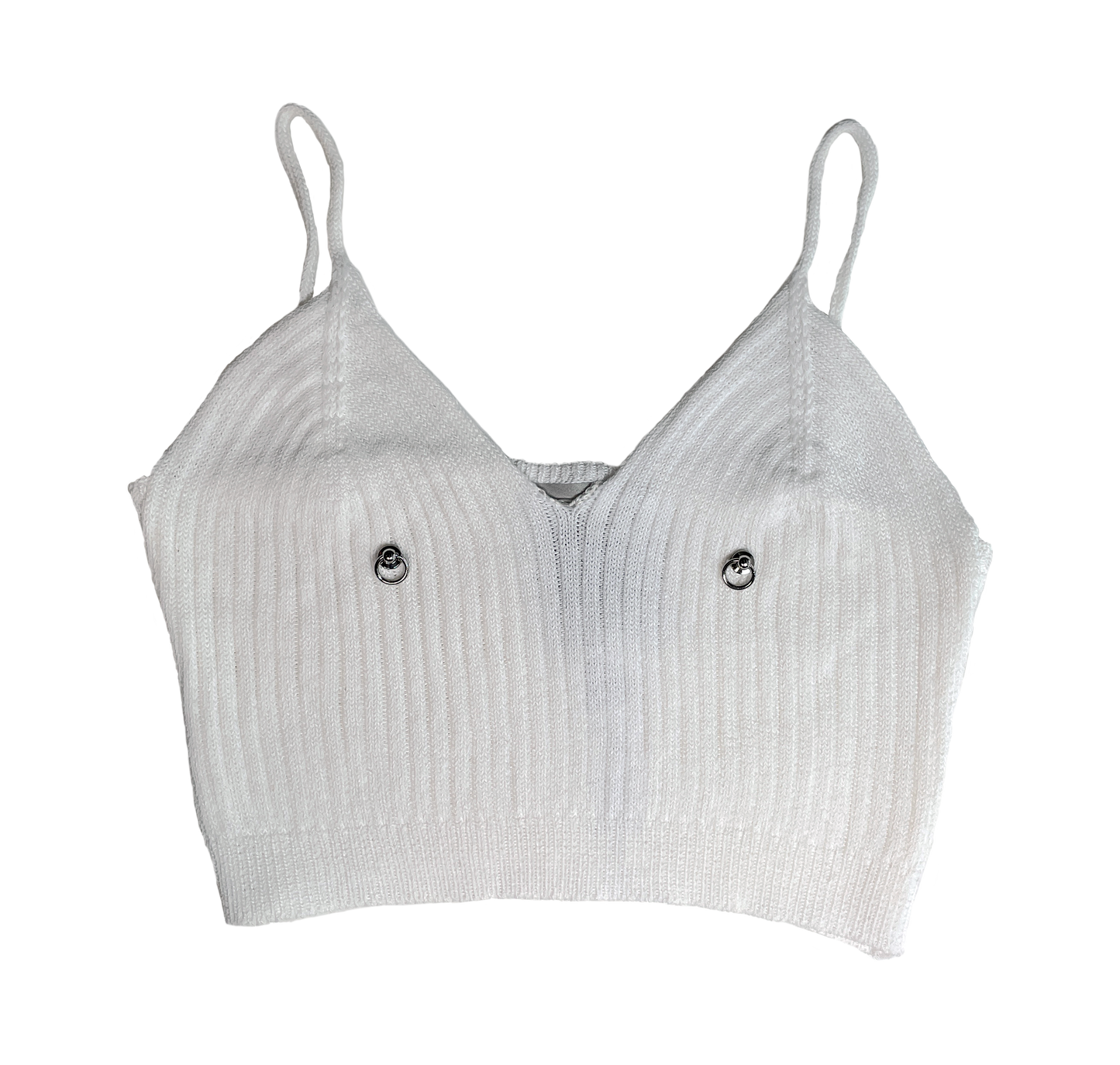 Piercing Knit top WHITE