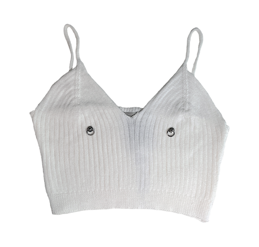 Piercing Knit top WHITE