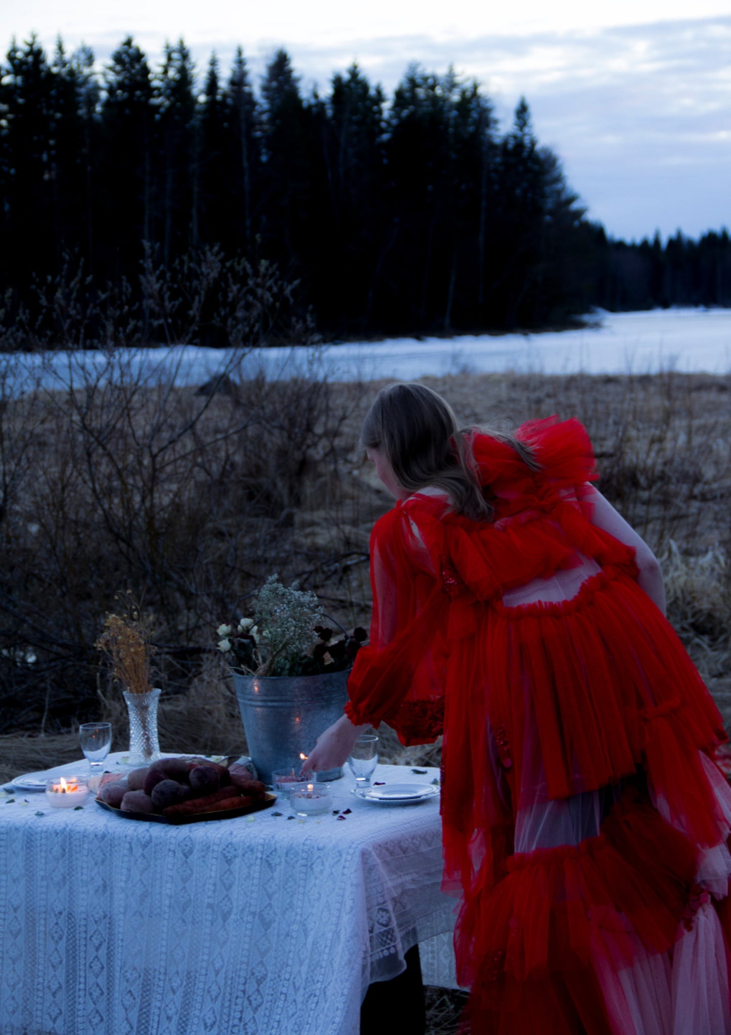 KEKRITÄR Red Tulle Dress / Rental